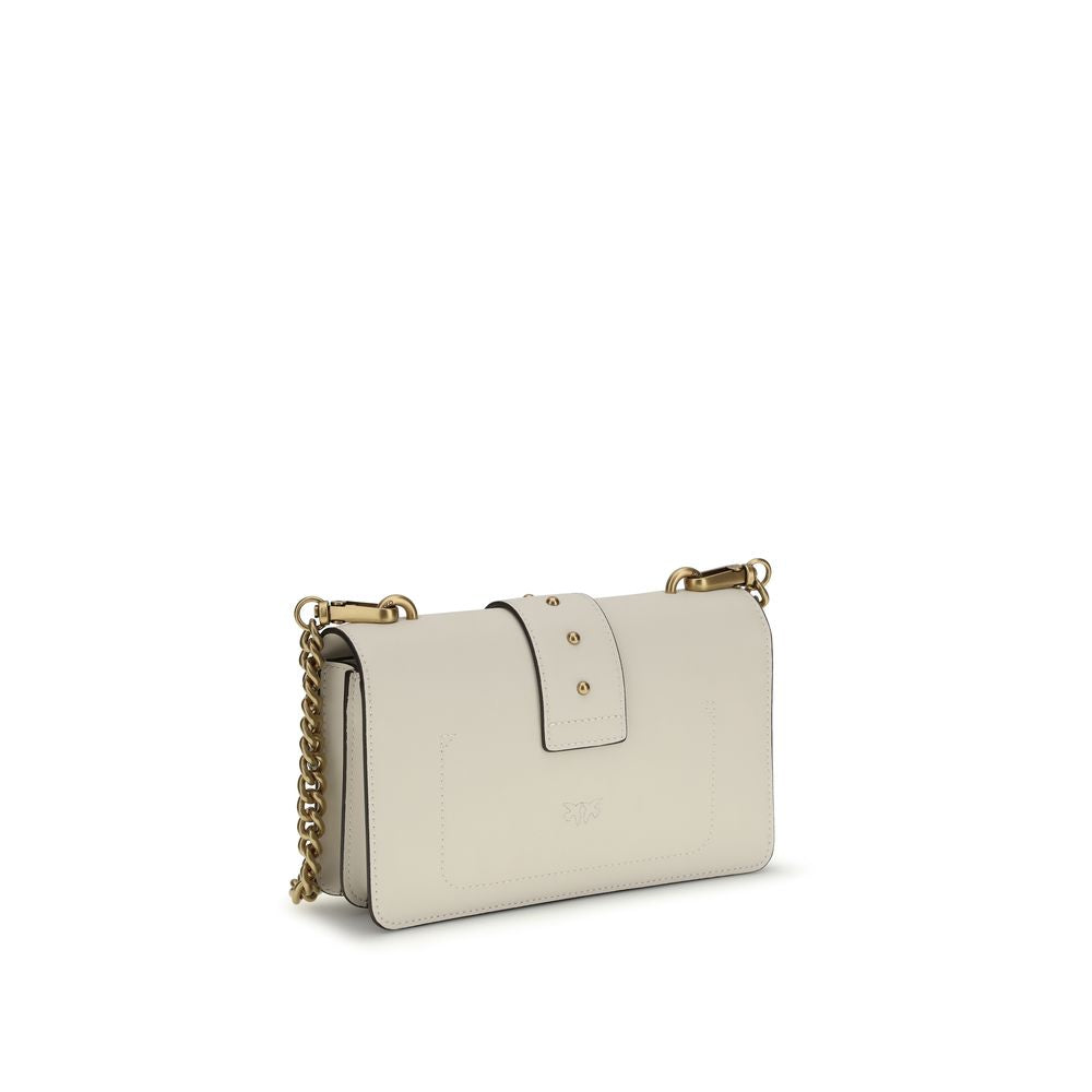 PINKO Beige Kalbsleder Bos Taurus Schultertasche