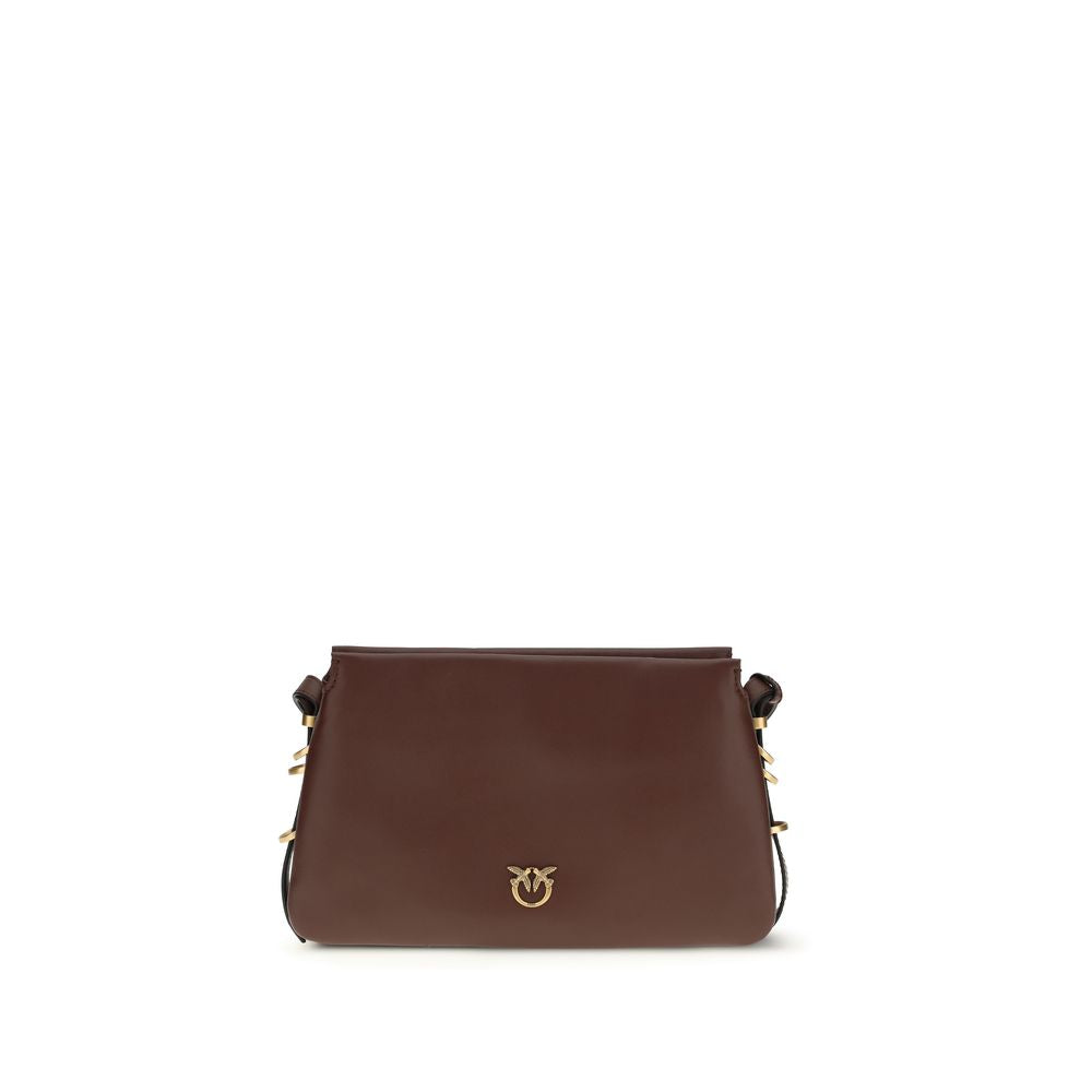 PINKO Braune Kalbsleder Bos Taurus Schultertasche