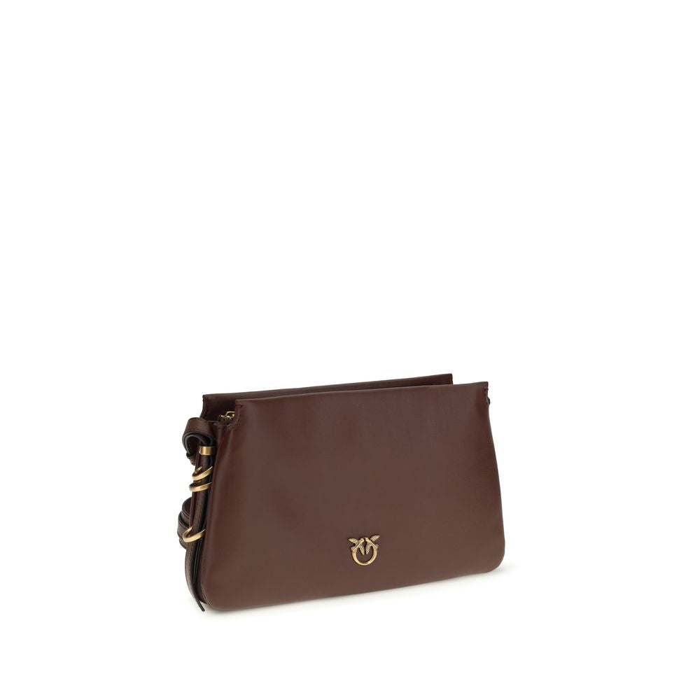 PINKO Braune Kalbsleder Bos Taurus Schultertasche