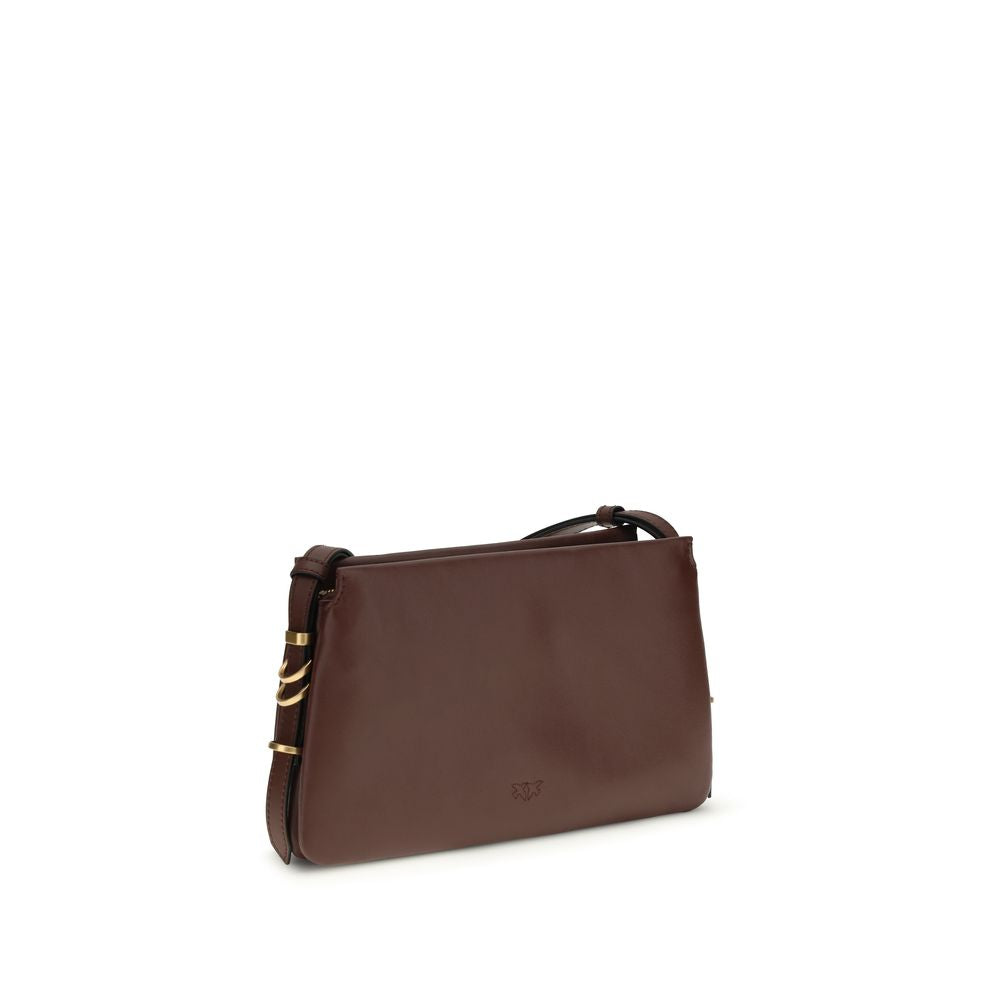 PINKO Braune Kalbsleder Bos Taurus Schultertasche