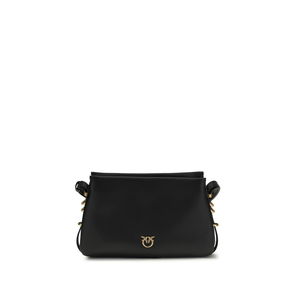 PINKO Schwarze Bos Taurus Kalbsleder Schultertasche