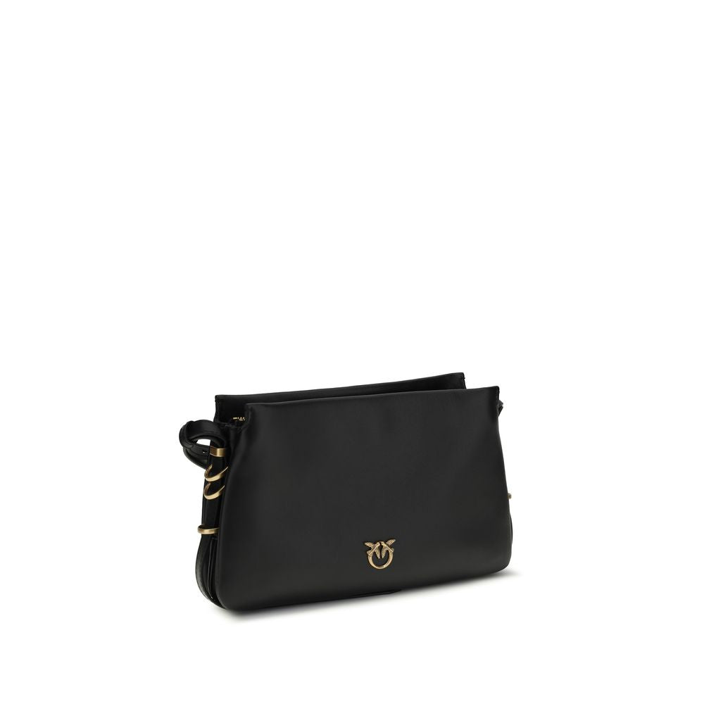 PINKO Schwarze Bos Taurus Kalbsleder Schultertasche