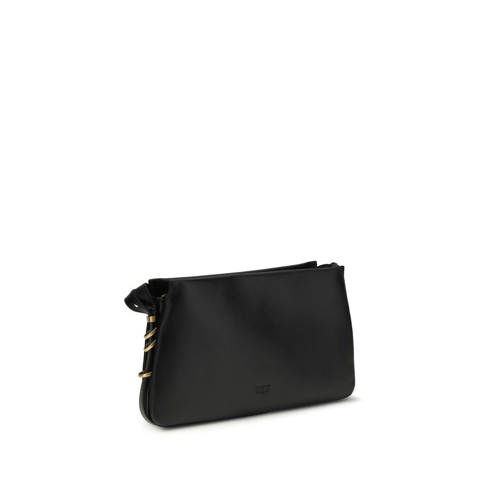 PINKO Schwarze Bos Taurus Kalbsleder Schultertasche