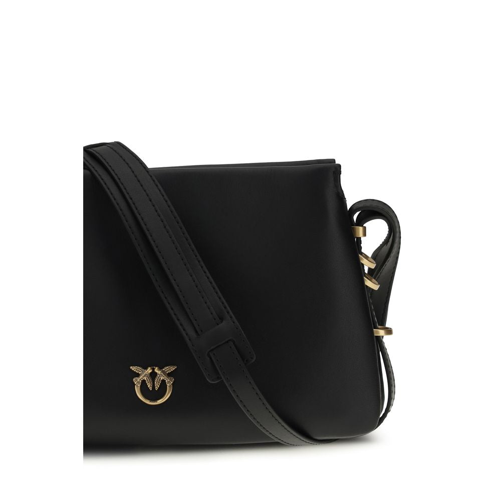 PINKO Schwarze Bos Taurus Kalbsleder Schultertasche