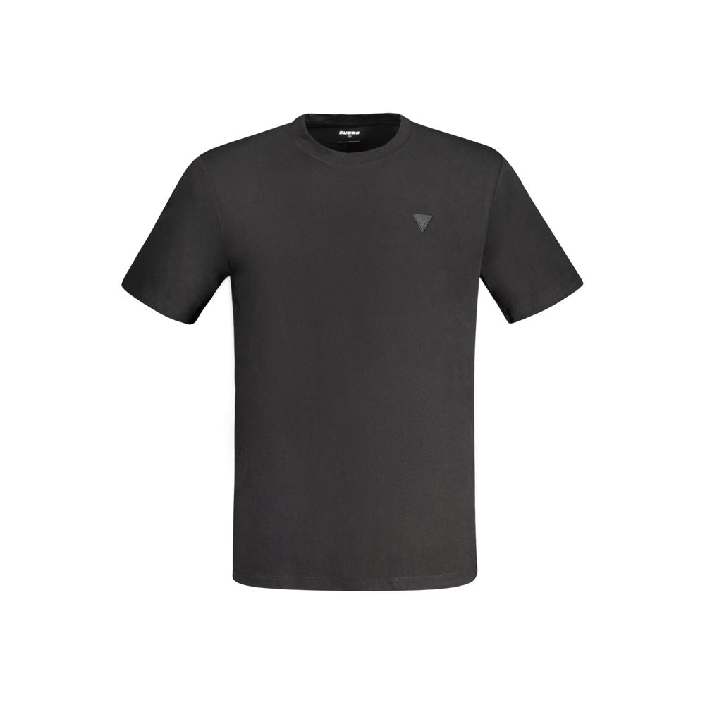 Guess Jeans Schwarzes Baumwoll-T-Shirt für Herren