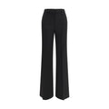 Max Mara Schwarze Hose aus Fleece-Wolle mit ausgestelltem Bein