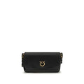 PINKO Schwarze Bos Taurus Kalbsleder Schultertasche