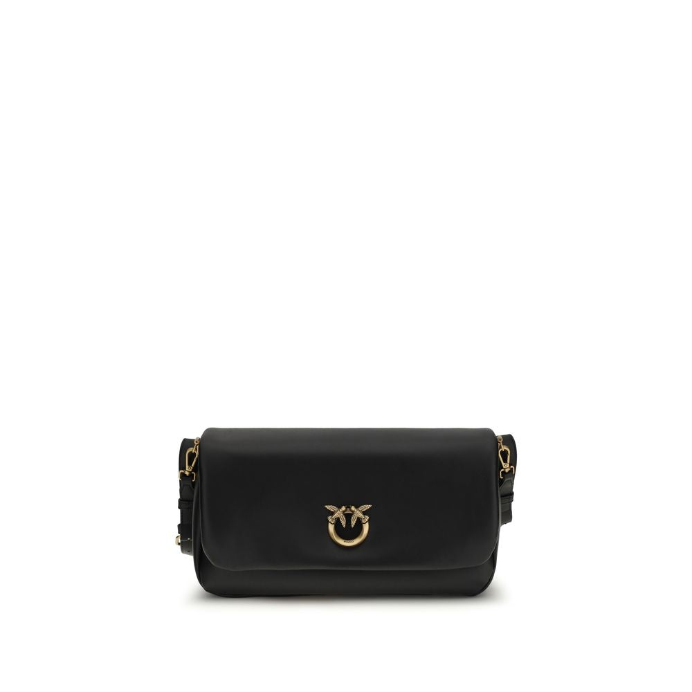 PINKO Schwarze Bos Taurus Kalbsleder Schultertasche
