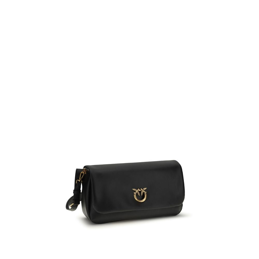 PINKO Schwarze Bos Taurus Kalbsleder Schultertasche