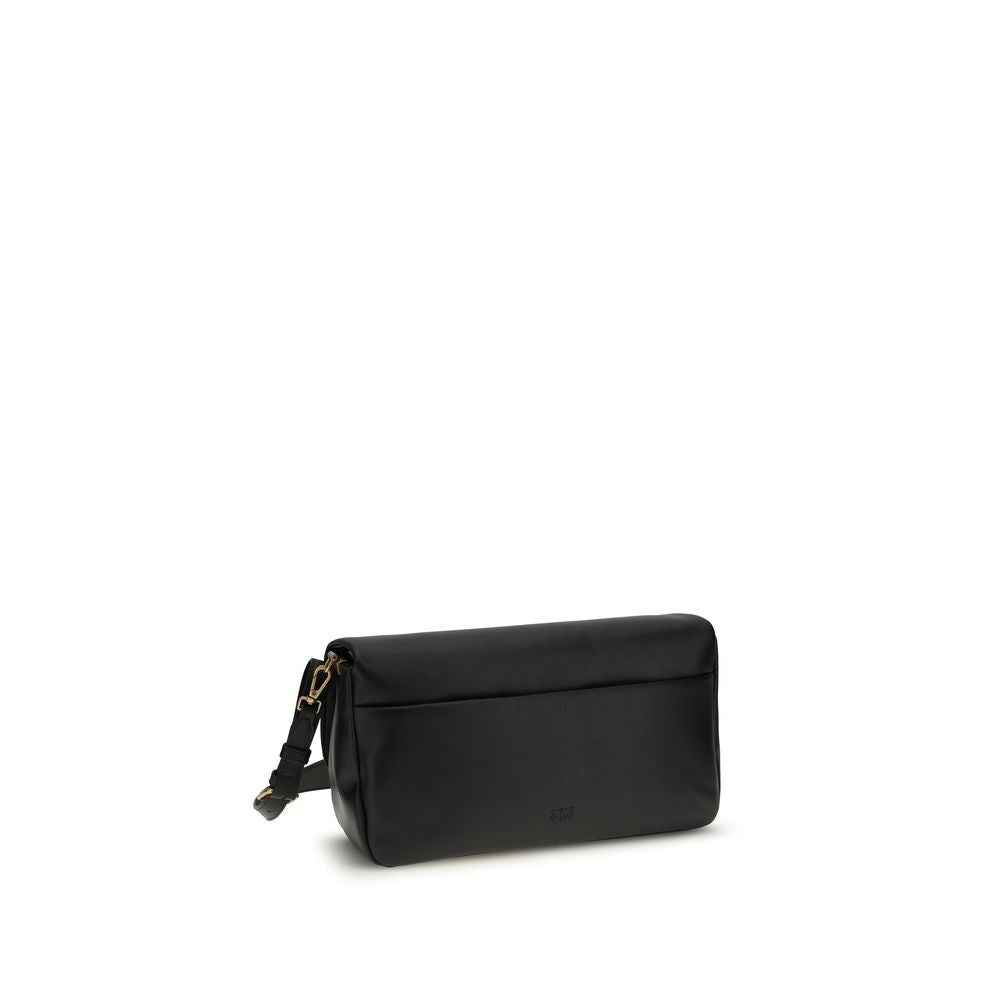 PINKO Schwarze Bos Taurus Kalbsleder Schultertasche