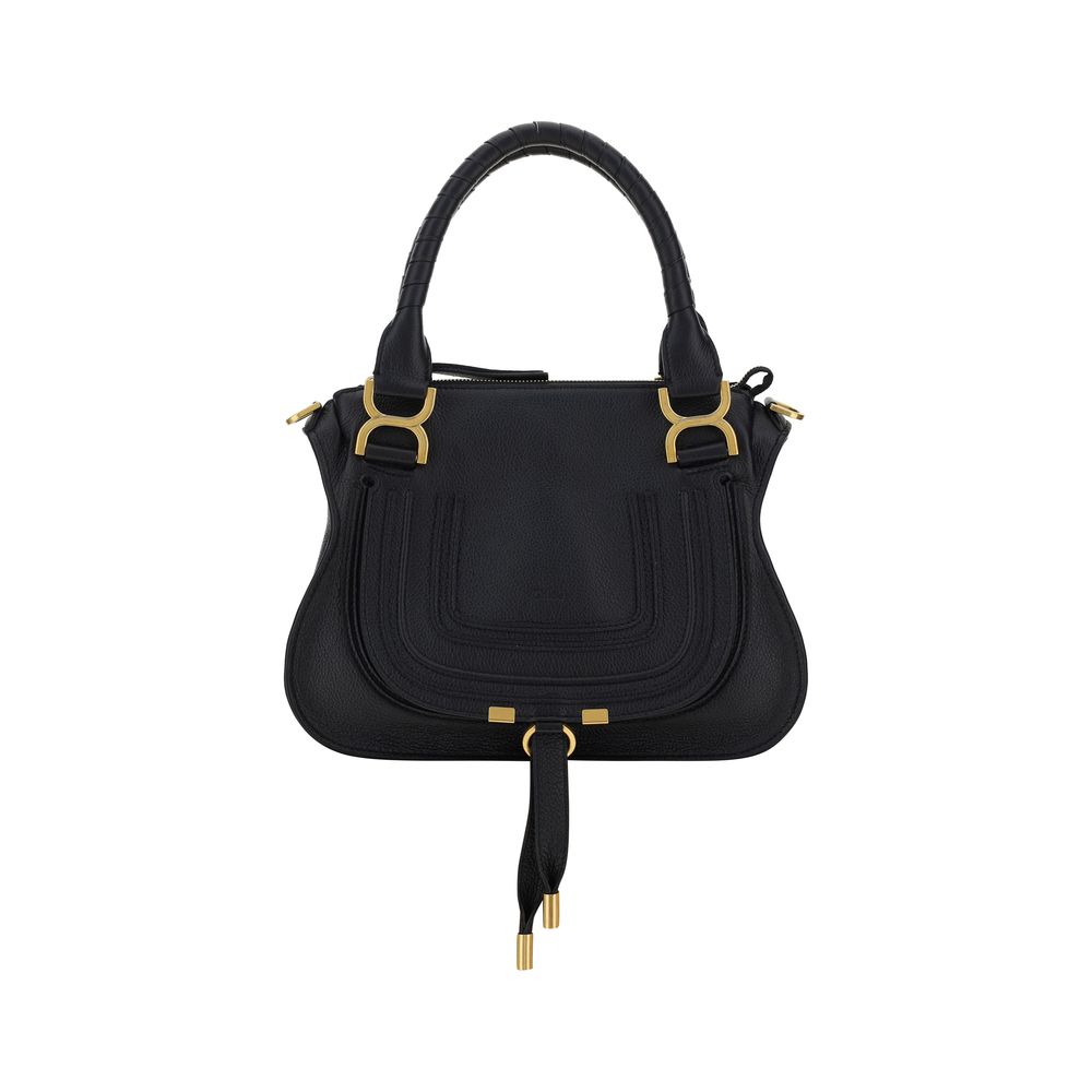 Chloé Schwarze Bos Taurus Kalbsleder Schultertasche