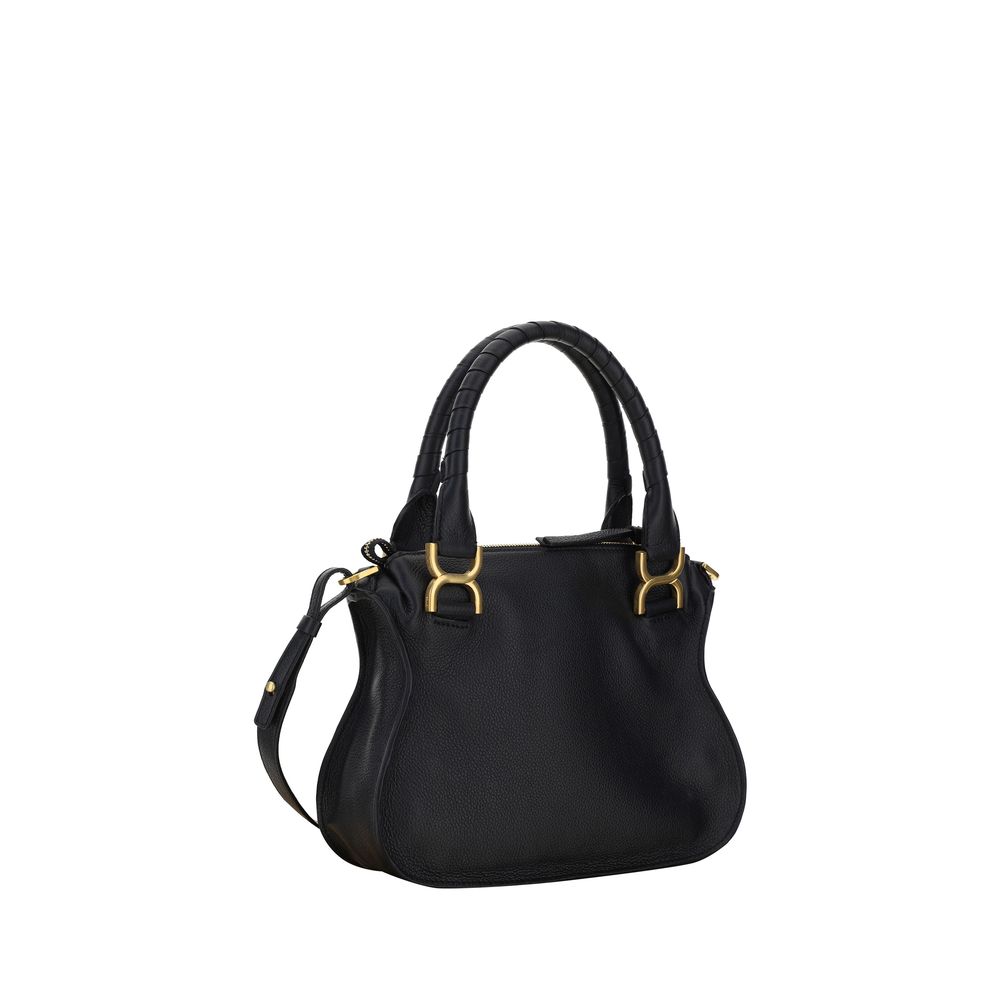 Chloé Schwarze Bos Taurus Kalbsleder Schultertasche