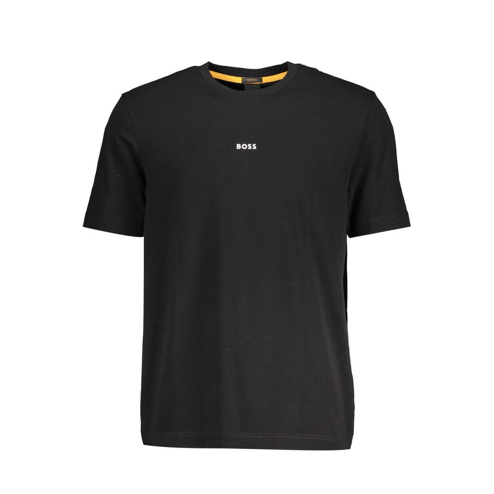 Hugo Boss Schwarzes Baumwoll-T-Shirt für Herren