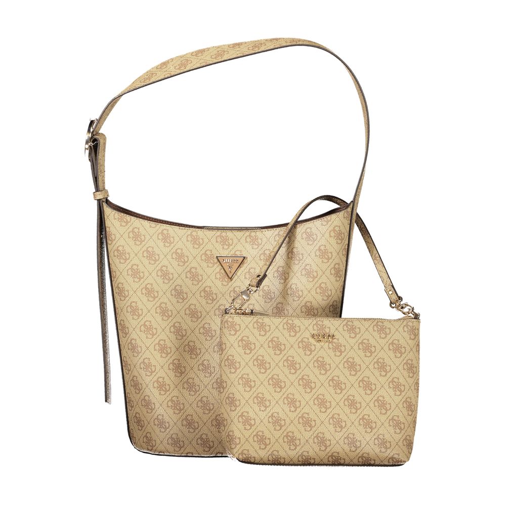 Guess Jeans Damen-Handtasche aus beigem Polyurethan