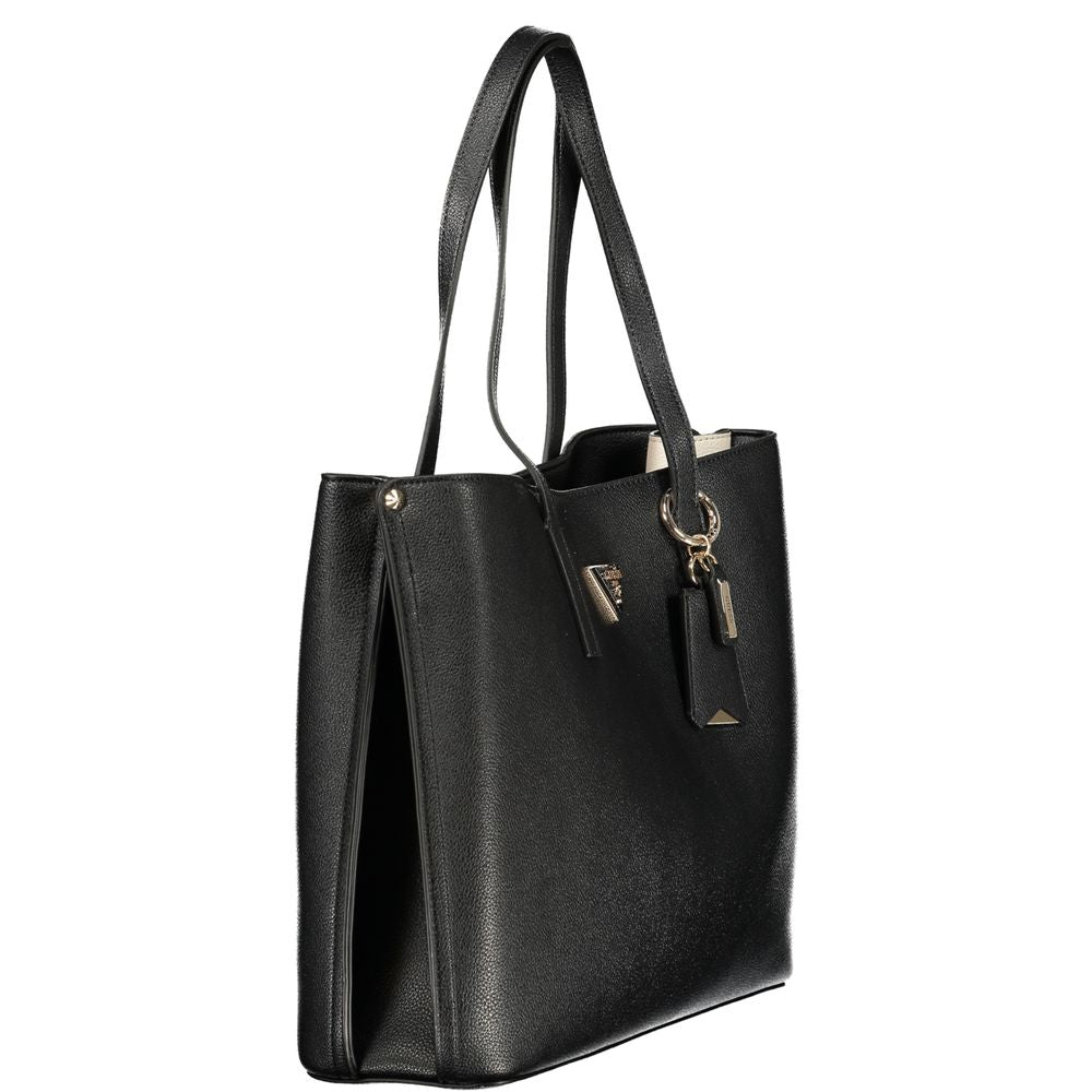 Guess Jeans Schwarze Damen-Handtasche aus Polyurethan