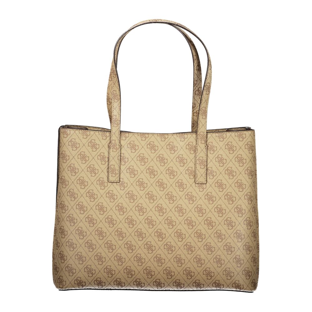 Guess Jeans Damen-Handtasche aus beigem Polyurethan