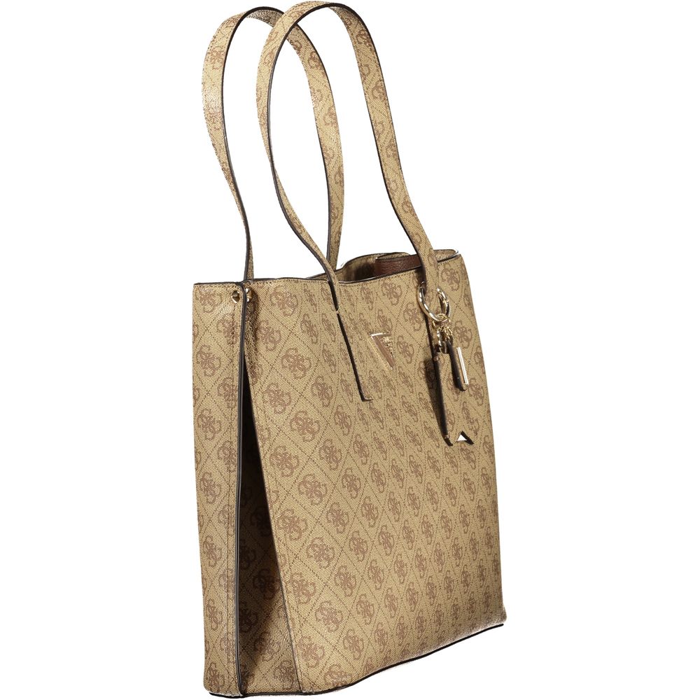 Guess Jeans Damen-Handtasche aus beigem Polyurethan