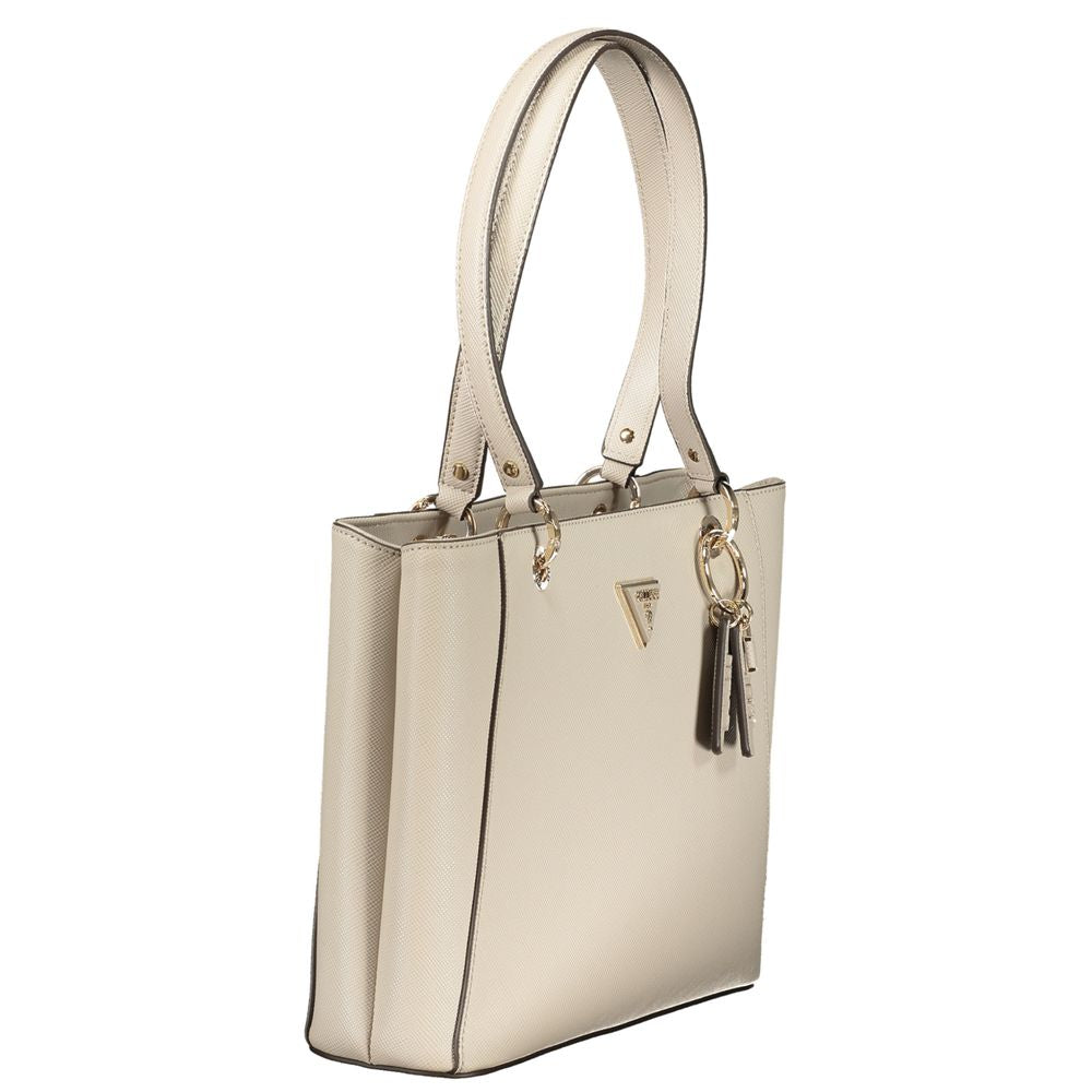 Guess Jeans Damenhandtasche aus beigem Polyurethan