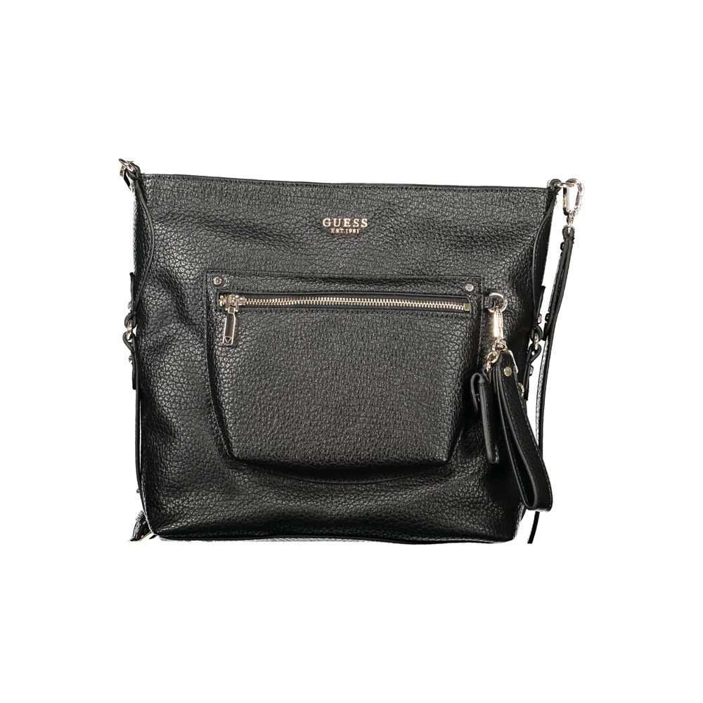 Guess Jeans Schwarze Damen-Handtasche aus Polyurethan