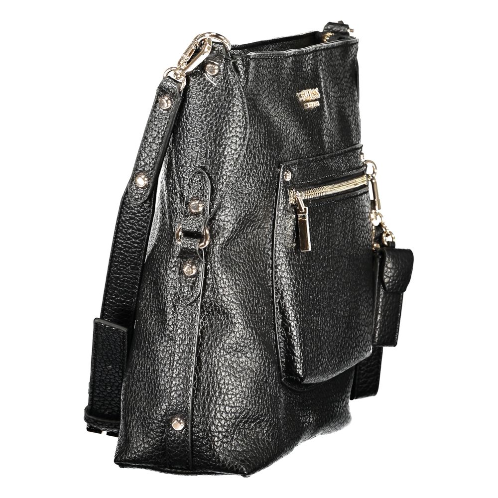 Guess Jeans Schwarze Damen-Handtasche aus Polyurethan