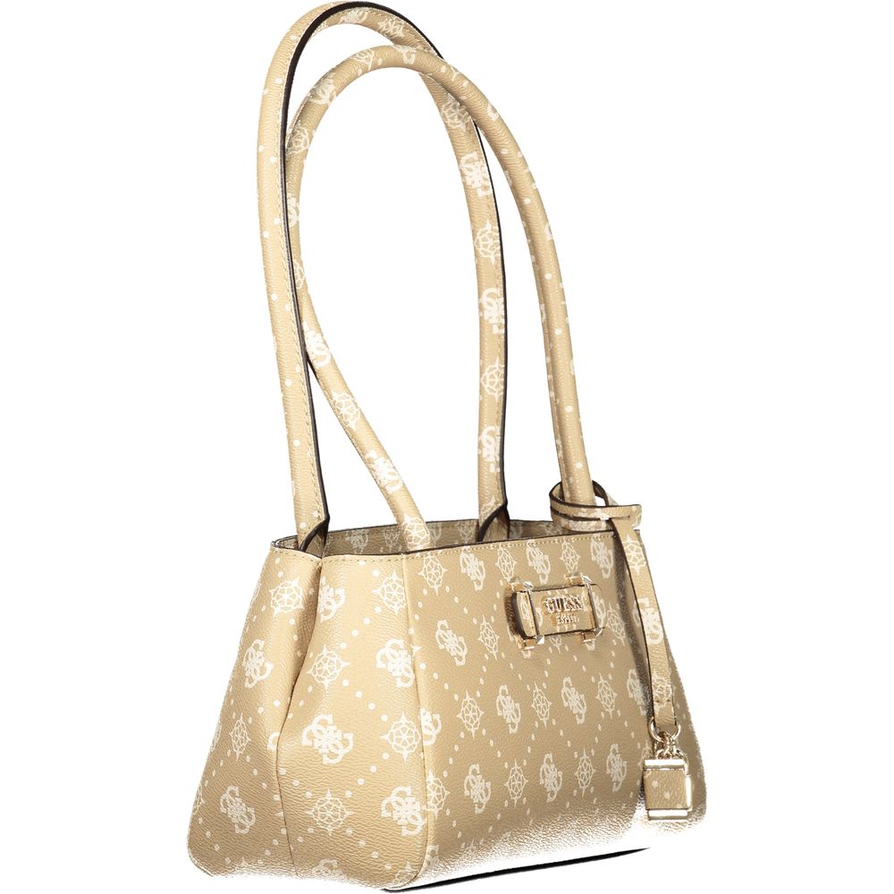 Guess Jeans Damen-Handtasche aus beigem Polyurethan