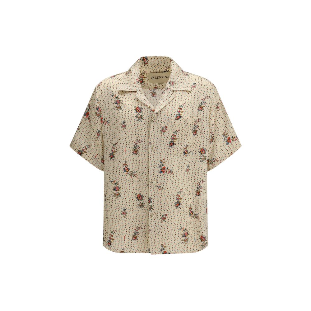 Valentino Mehrfarbiges Seidenhemd mit Muster
