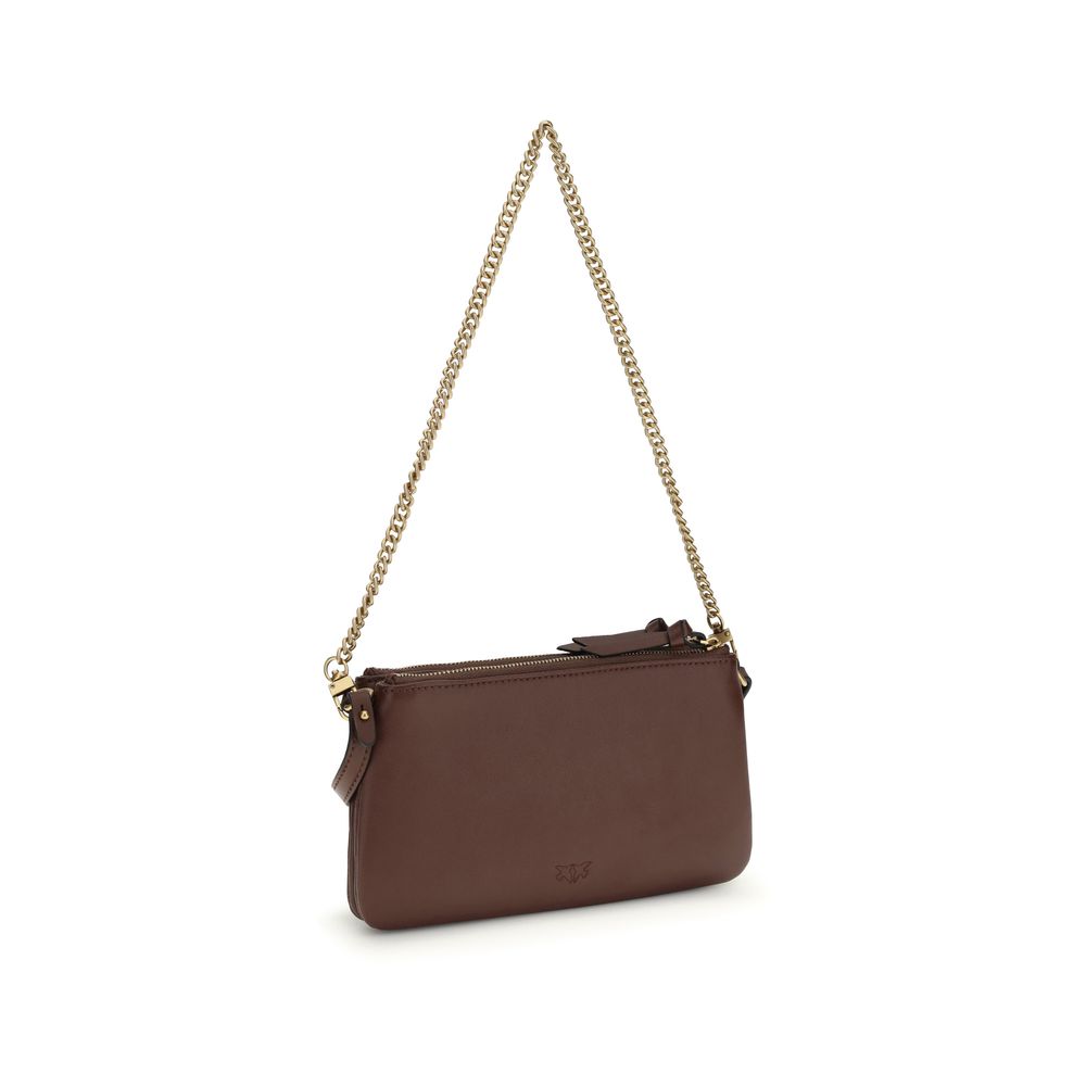 PINKO Braune Kalbsleder Bos Taurus Schultertasche