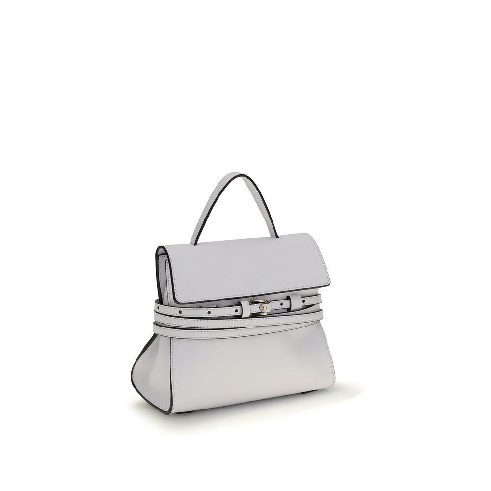 Moschino Weiße Kalbsleder Bos Taurus Handtasche