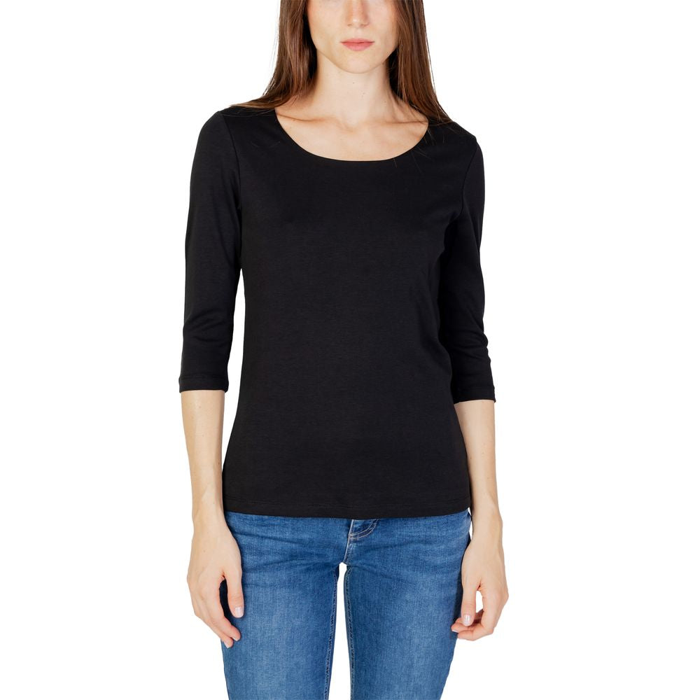 Street One Schwarzes Langarm-T-Shirt aus Baumwolle