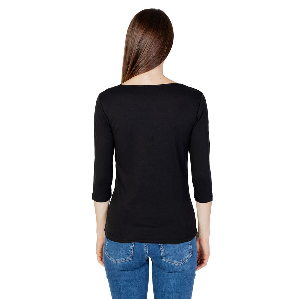 Street One Schwarzes Langarm-T-Shirt aus Baumwolle