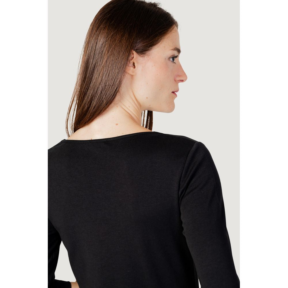 Street One Schwarzes Langarm-T-Shirt aus Baumwolle