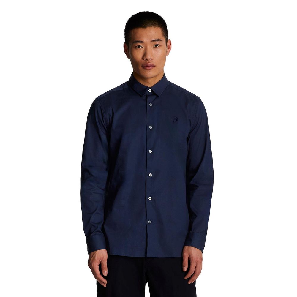 Lyle & Scott Blaues Baumwollhemd