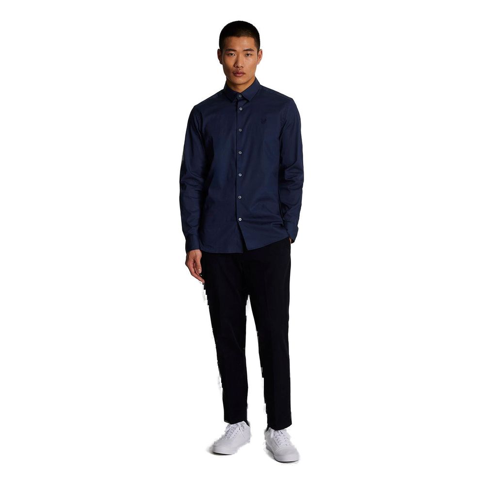 Lyle & Scott Blaues Baumwollhemd