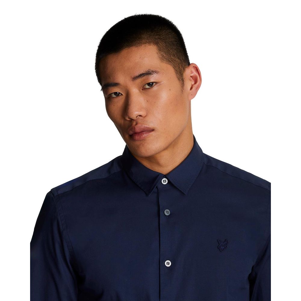 Lyle & Scott Blaues Baumwollhemd