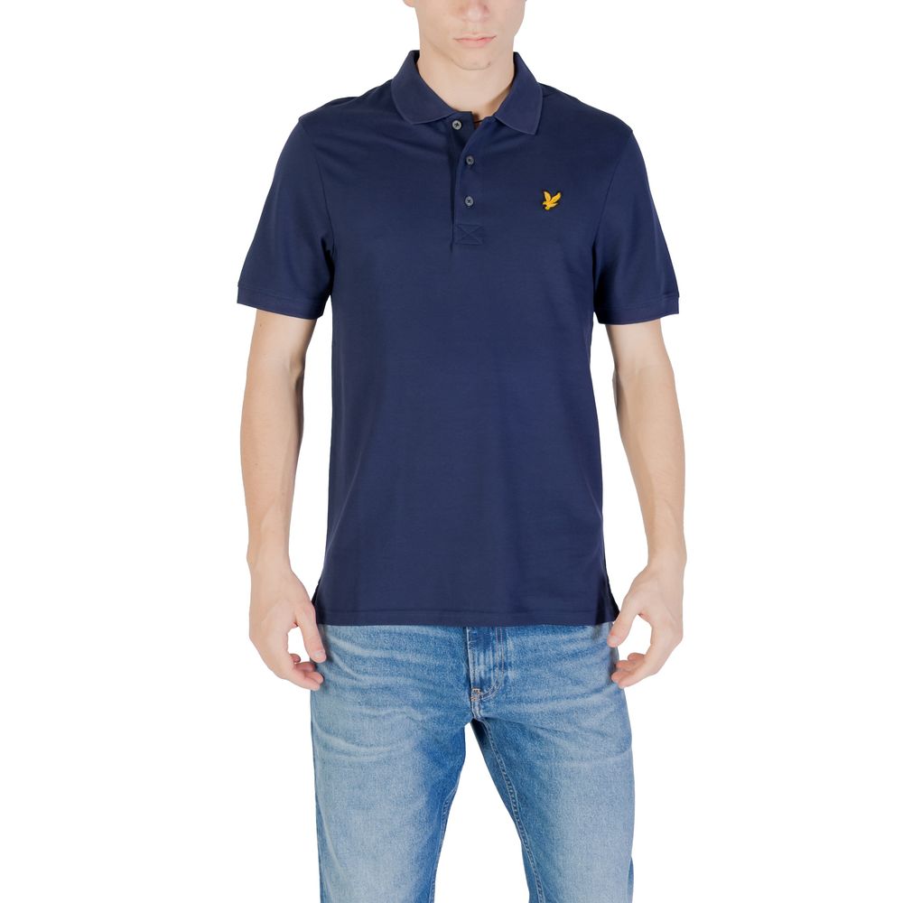 Lyle & Scott Blaues Baumwoll-Polohemd