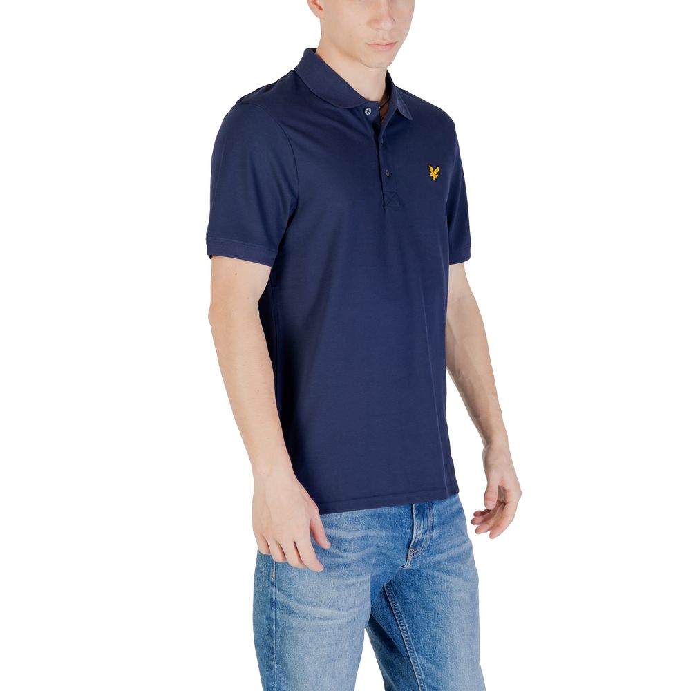 Lyle & Scott Blaues Baumwoll-Polohemd