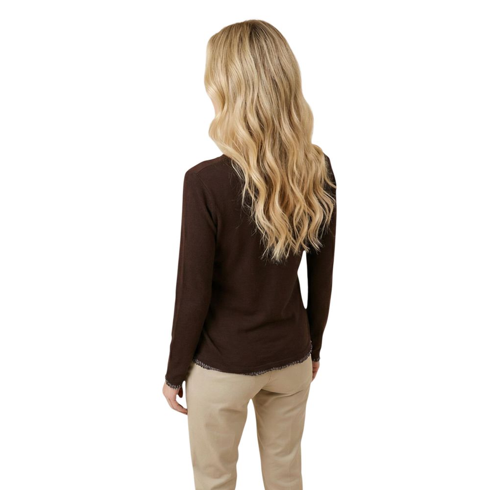 Street One Braunes Baumwoll-Langarmshirt