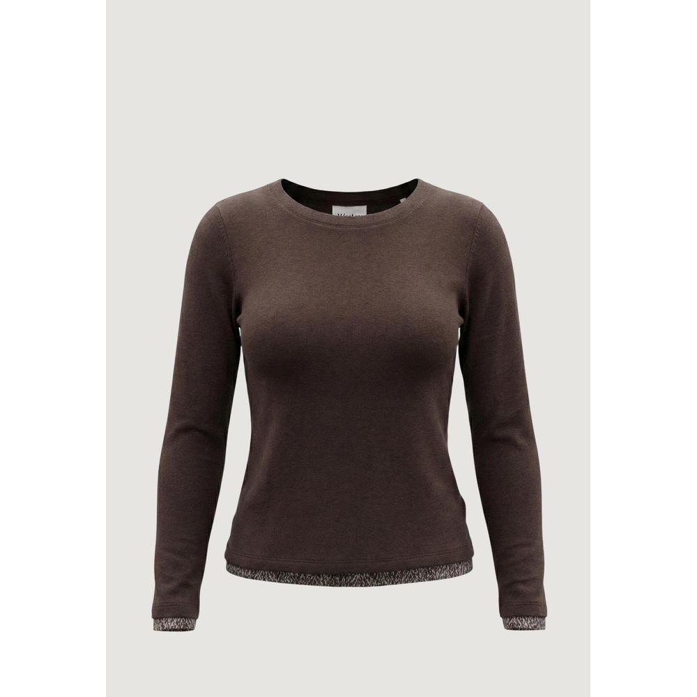 Street One Braunes Baumwoll-Langarmshirt