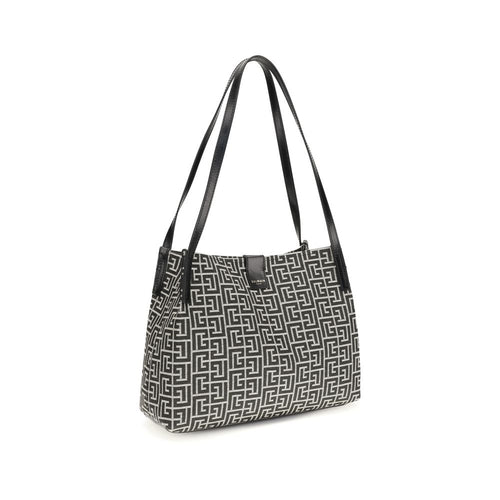 Balmain Schwarze Baumwoll-Umhängetasche