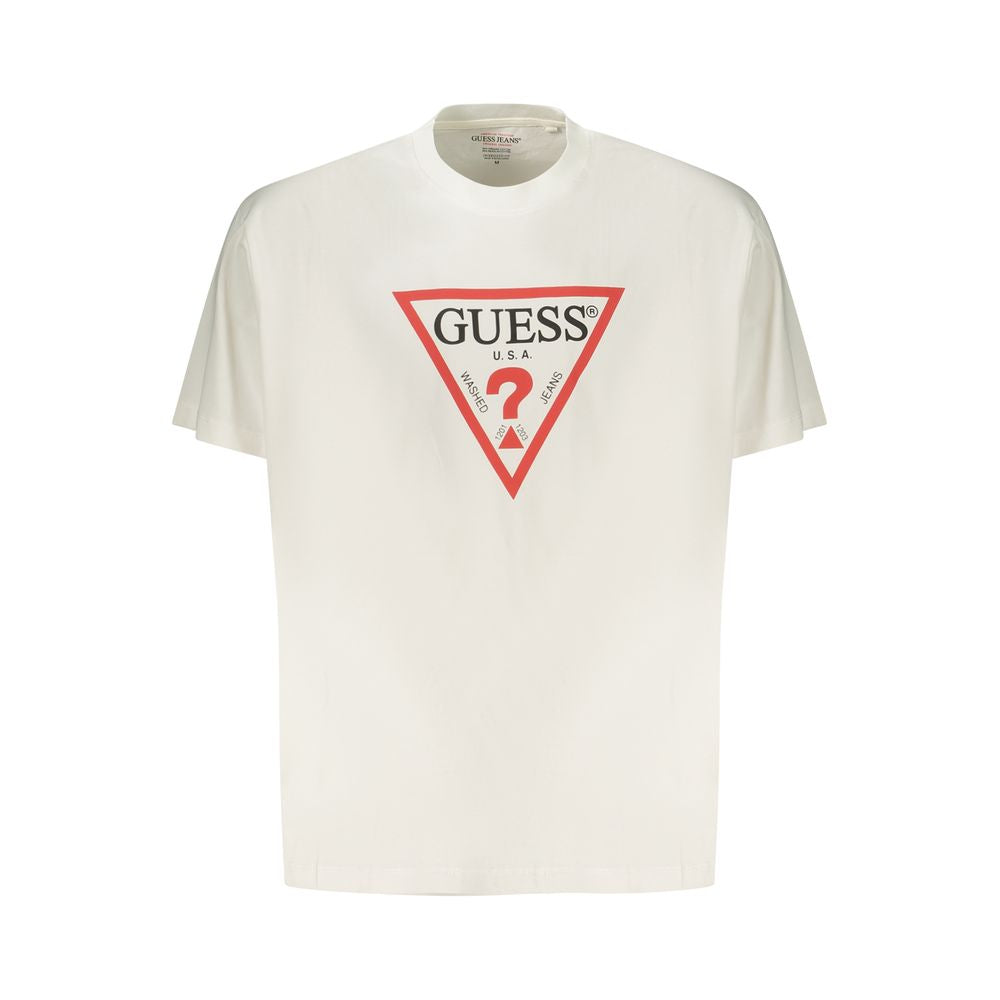 Guess Jeans Weißes Baumwoll-T-Shirt für Herren