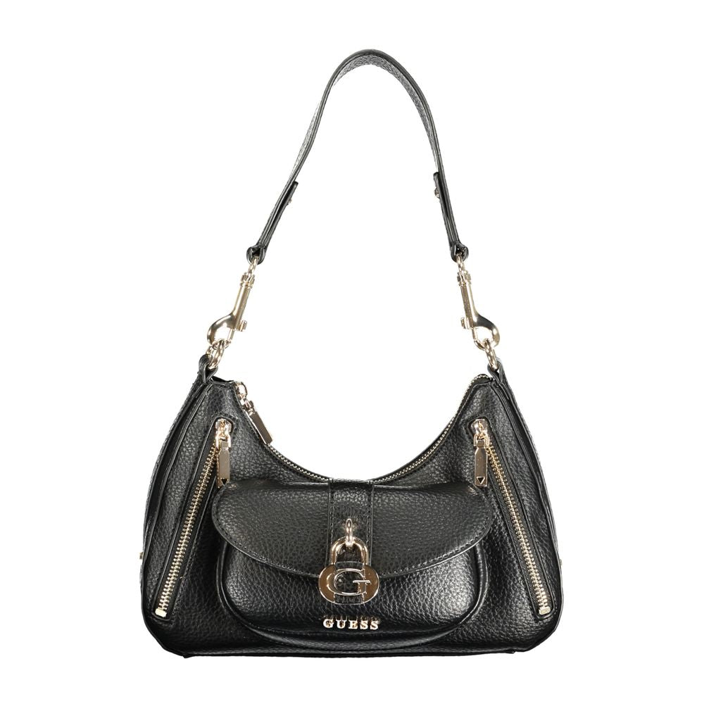 Guess Jeans Schwarze Damen-Handtasche aus Polyurethan