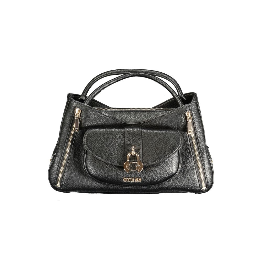 Guess Jeans Schwarze Damen-Handtasche aus Polyurethan