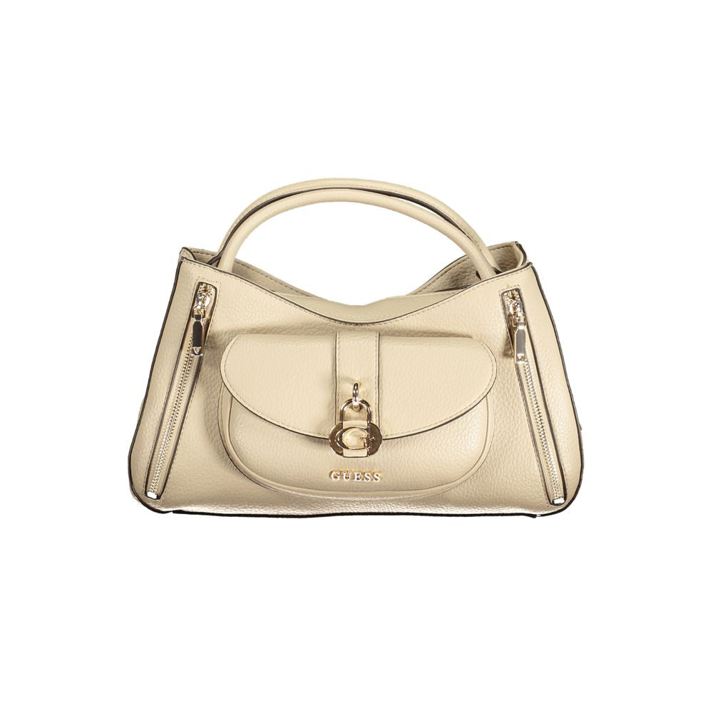 Guess Jeans Damen-Handtasche aus beigem Polyurethan