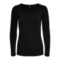 Only Schwarzes Langarm-T-Shirt aus Baumwolle