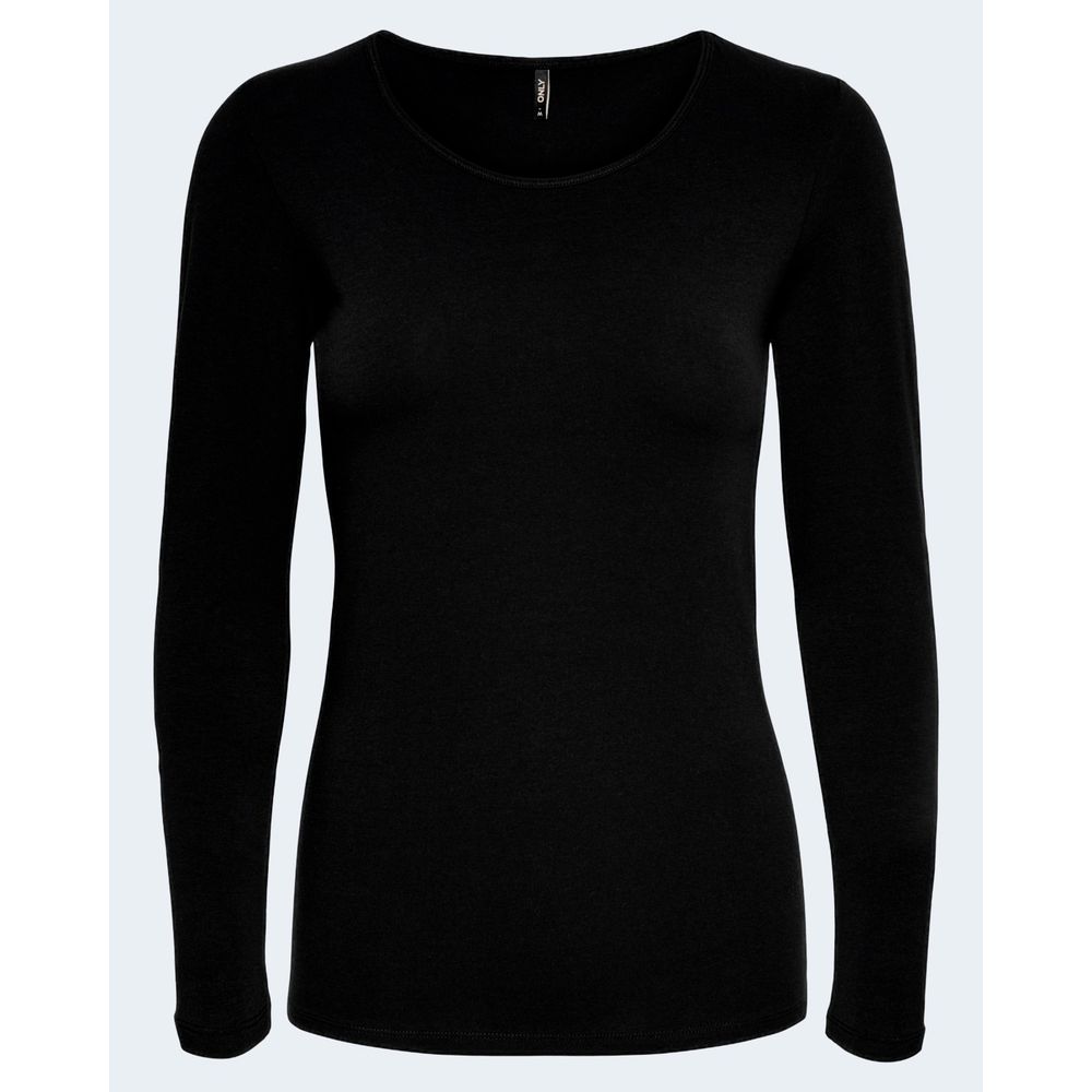 Only Schwarzes Langarm-T-Shirt aus Baumwolle