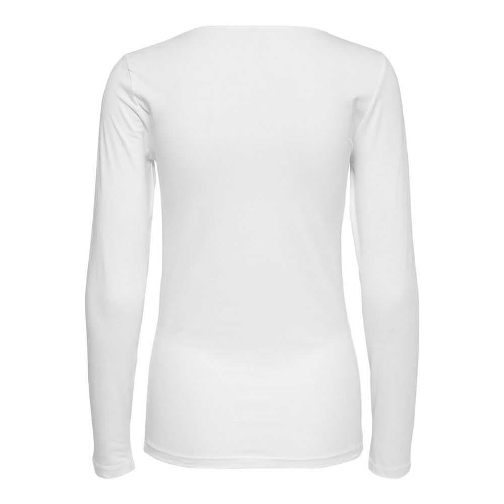 Only Weißes Langarm-T-Shirt aus Baumwolle