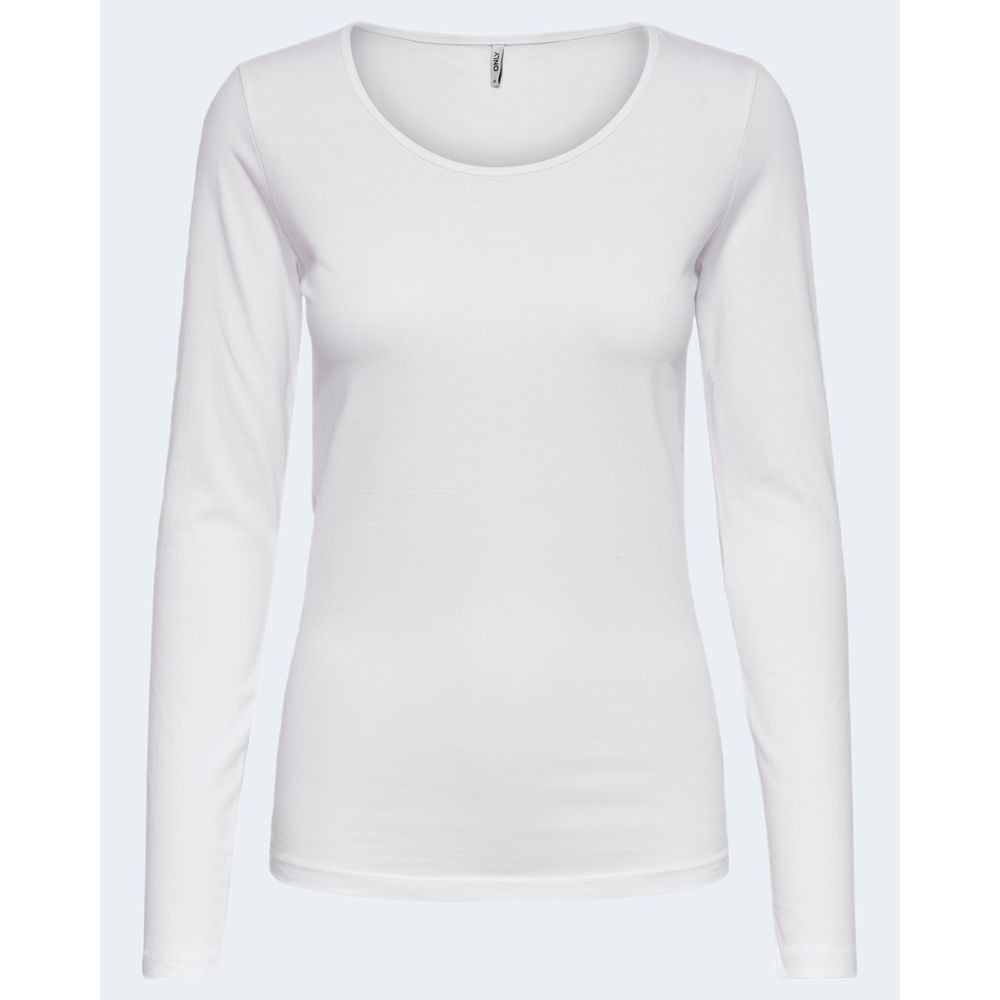 Only Weißes Langarm-T-Shirt aus Baumwolle