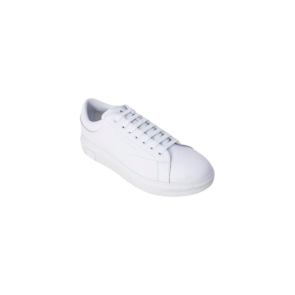 Armani Exchange Weiße Low-Top-Sneaker aus Leder