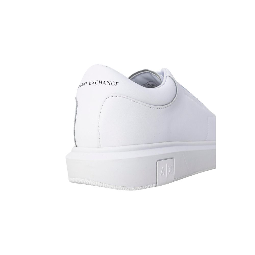 Armani Exchange Weiße Low-Top-Sneaker aus Leder