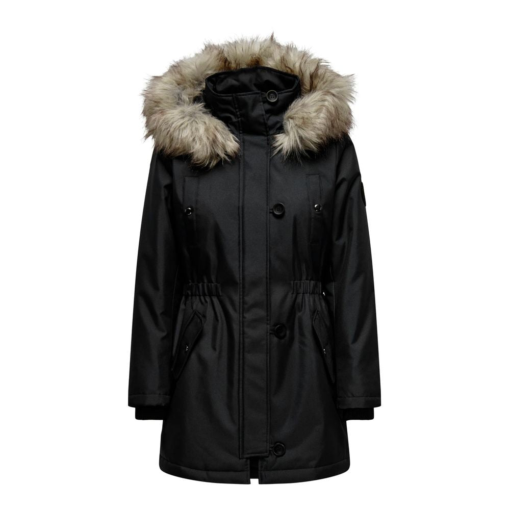 Only Schwarzer Parka aus Polyester